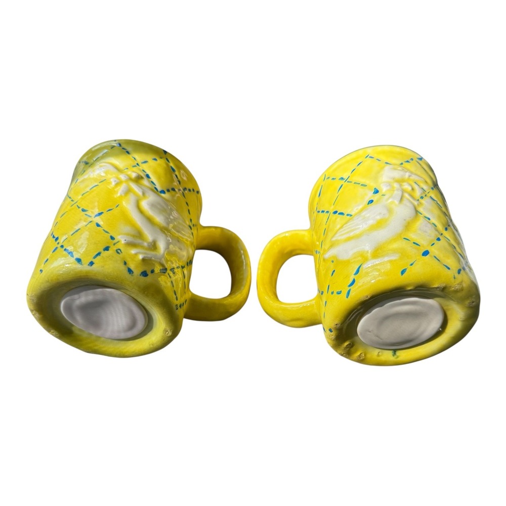 Vintage Yellow Goose Salt & Pepper Shakers Quilted Cottagecore Kitchen Decor - Picture 2 of 3